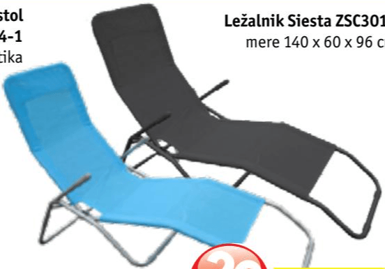 Ležalnik Siesta ZSC3017 Akcija v trgovini Jager