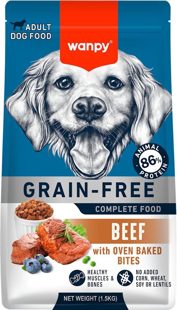 Wanpy Grain-Free popolna hrana za odrasle pse z govedino 1,5 kg Akcija v trgovini Dm