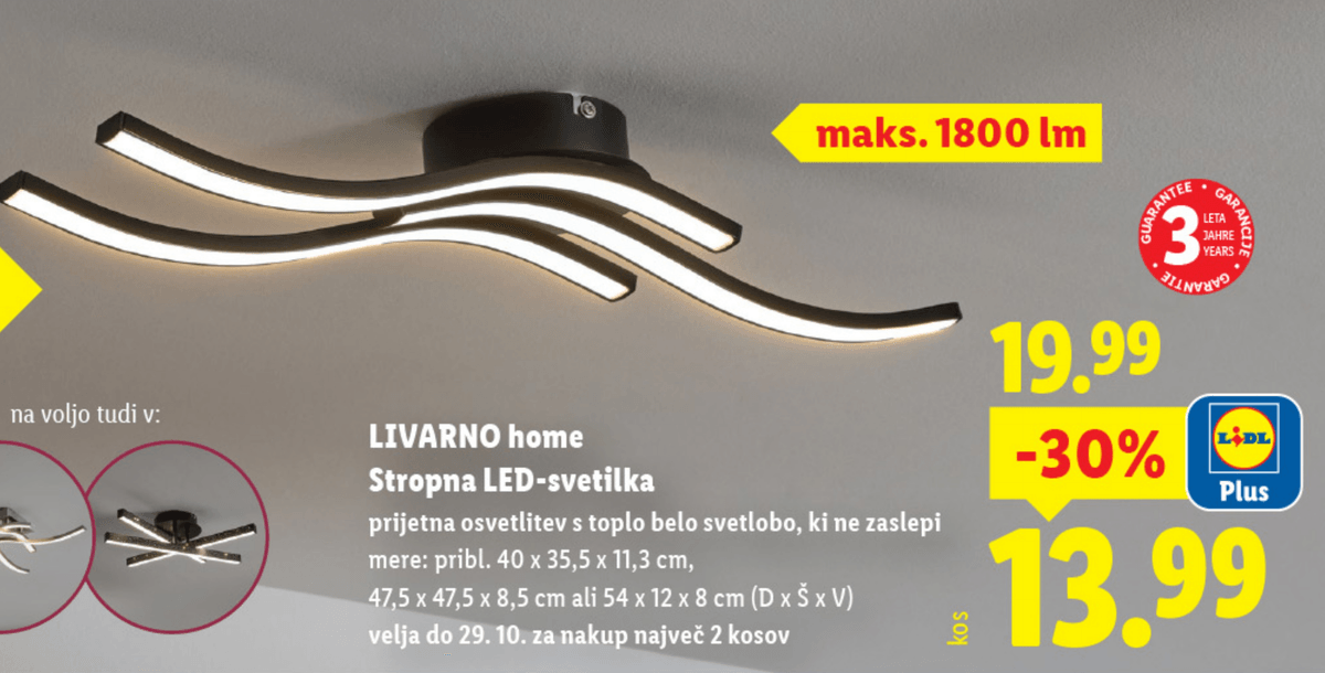 Livarno home Stropna LED-svetilka - Akcija v trgovini Lidl