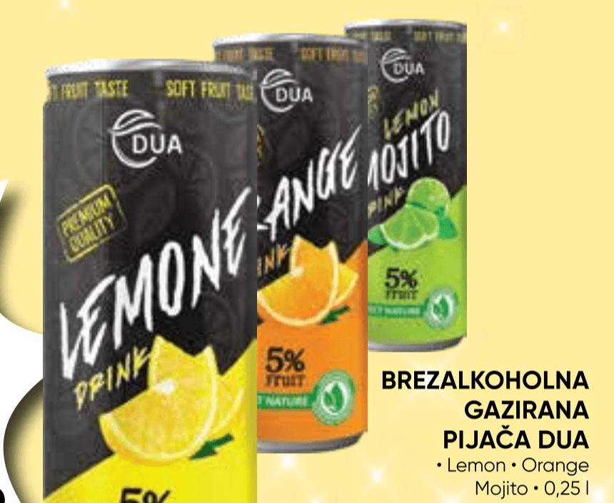 Brezalkoholna gazirana pijača Dua 0.25 l - Akcija v trgovini Tuš