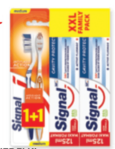 Signal Izdelki zobna pasta 75 ml, 125 ml, 2 x 125 ml; zobna ščetka - Akcija v trgovini Tuš