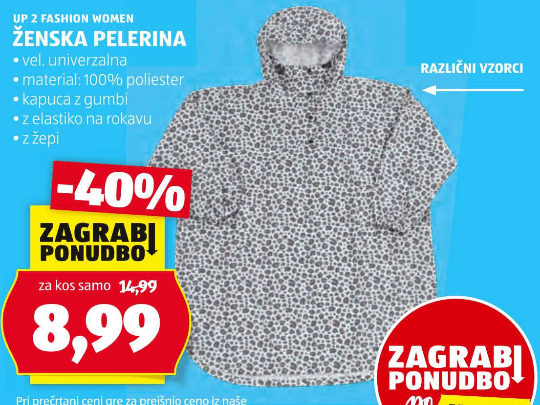 Ženska pelerina UP 2 FASHION WOMEN - Akcija v trgovini Hofer