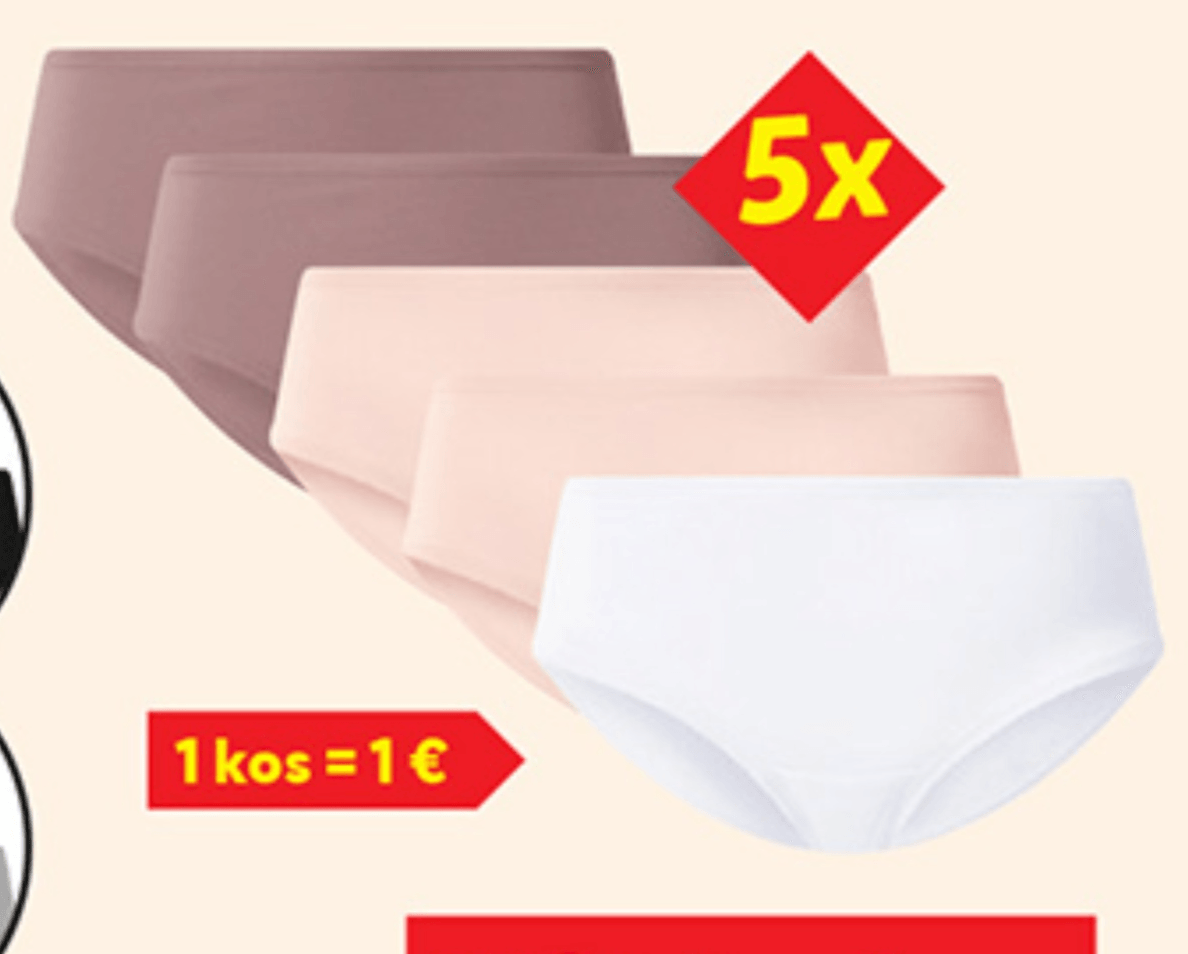 Esmara ženske hipster spodnjice 5 kosov Akcija v trgovini Lidl