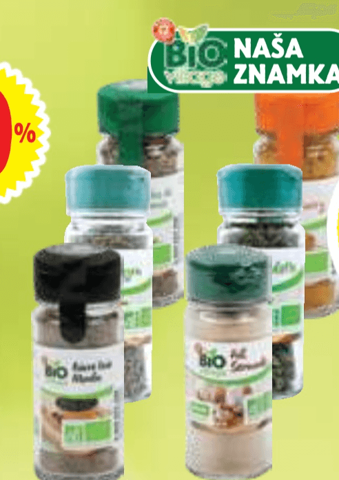 BIO Začimba v kozarčku 4g - 56g Bio village - Akcija v trgovini E.Leclerc