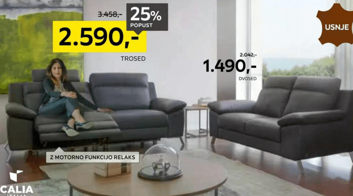 Trosed CALIA ITALIA - Akcija v trgovini Lesnina