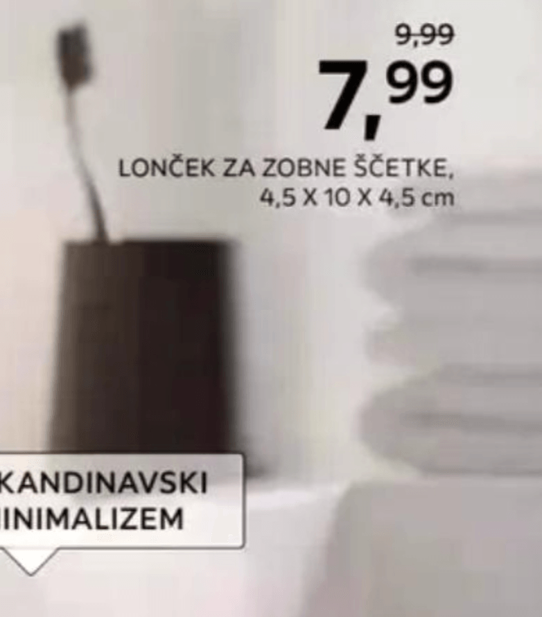 Lonček za zobne ščetke Satin 4,5 X 10 X 4,5 cm BB BATH - Akcija v trgovini Lesnina