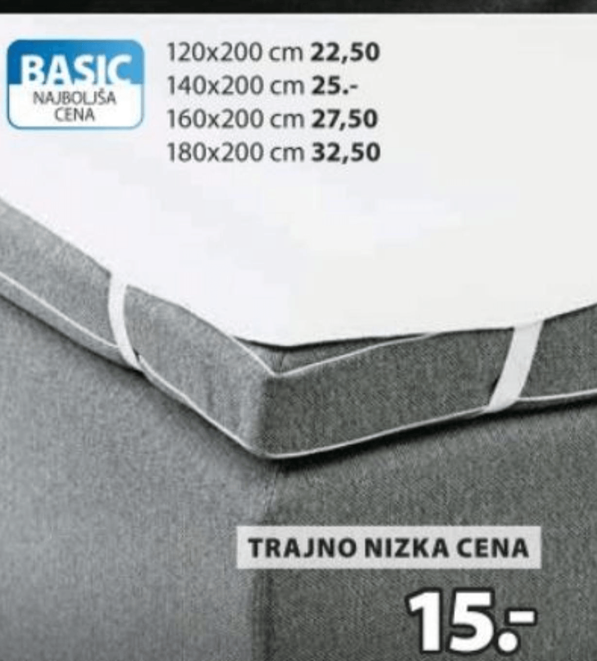 Vodoodporna rjuha ANITA 90x200 cm - Akcija v trgovini Jysk