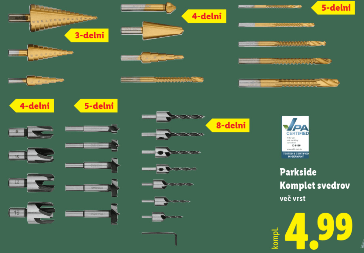 Parkside Komplet svedrov komplet - Akcija v trgovini Lidl