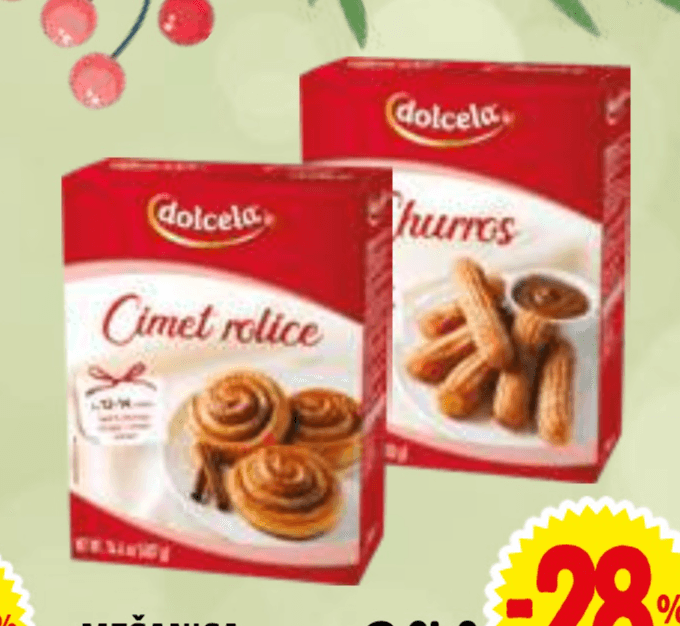 Dolcela Mešanica za pripravo cimetovih rolic ali churrosov 407 g ali 350 g - Akcija v trgovini E.Leclerc