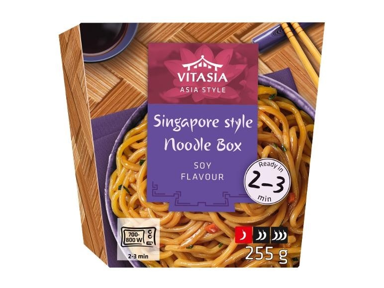 Vitasia Singapore style Noodle Box Soy Flavour 250 g Akcija v trgovini Lidl