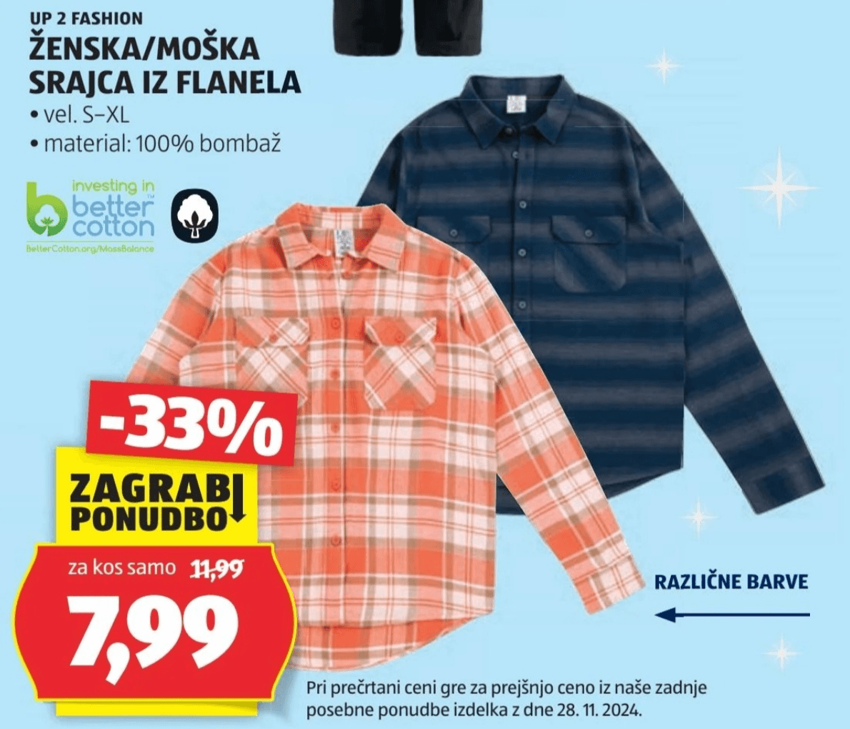 Ženska/moška srajca iz flanela UP 2 FASHION - Akcija v trgovini Hofer