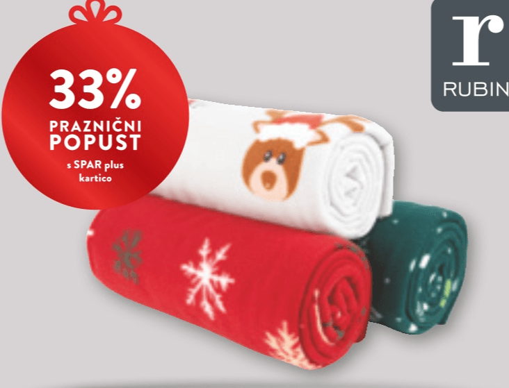 Odeja Flis cca 130 x 170 cm Rubin - Akcija v trgovini Spar