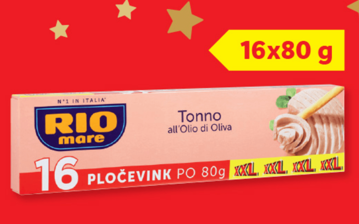 Rio mare Tunina v oljčnem olju XXL 16 x 80 g - Akcija v trgovini Lidl