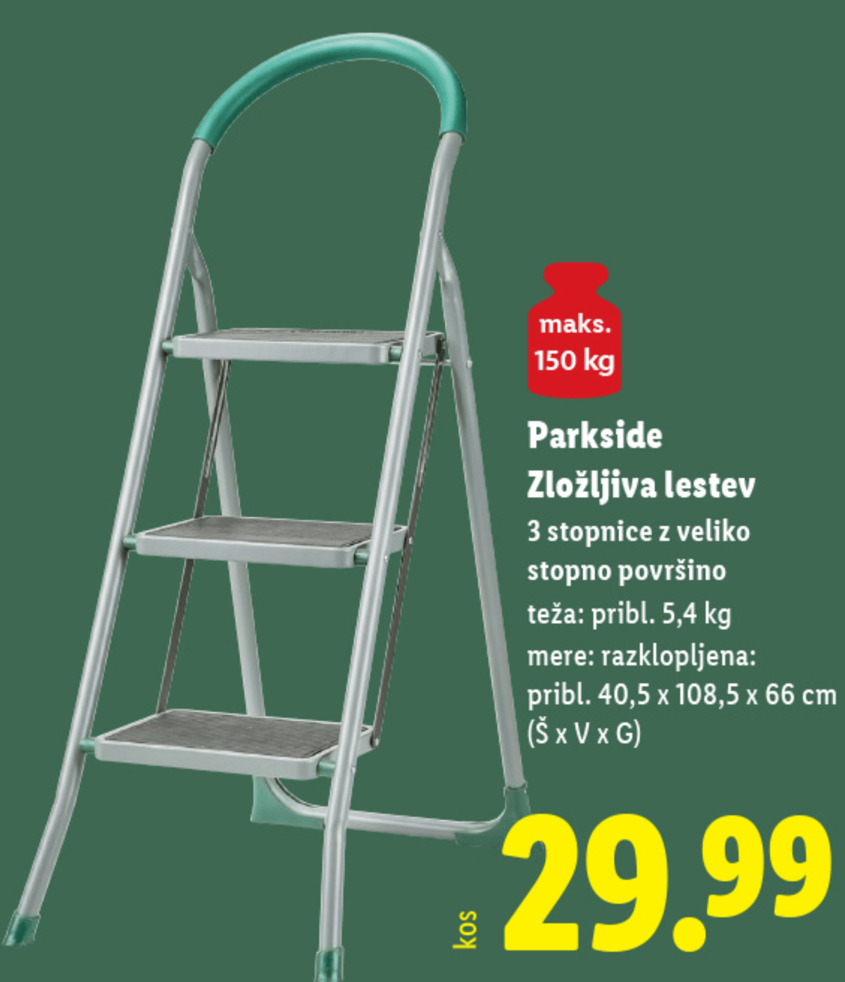 Parkside Zložljiva lestev - Akcija v trgovini Lidl