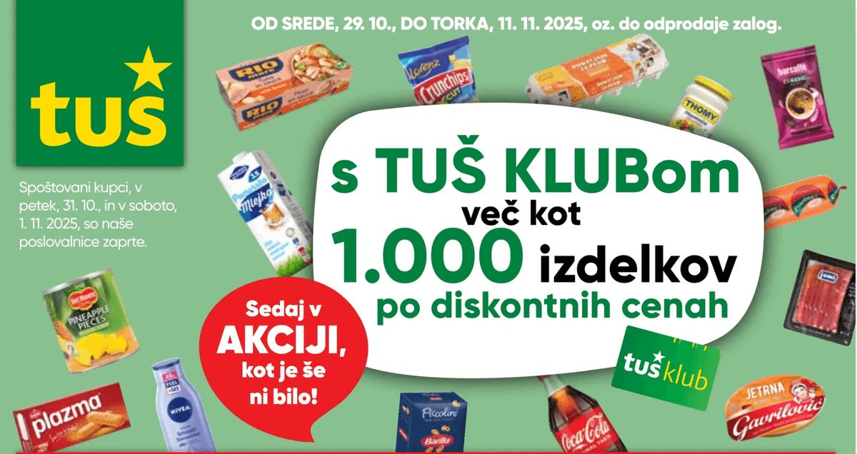 Tuš katalog Akcijska ponudba od 29.10. do 11.11.2025