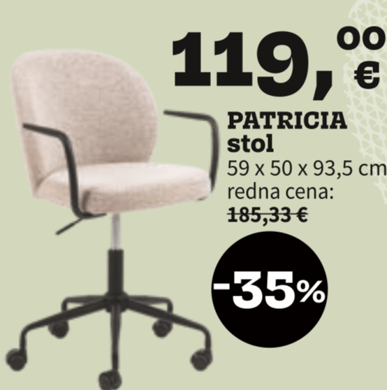 PATRICIA stol 59 x 50 x 93.5 cm - Akcija v trgovini Prima