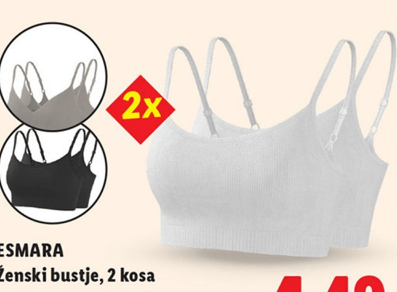 Esmara ženski bustje 2 kosa Akcija v trgovini Lidl