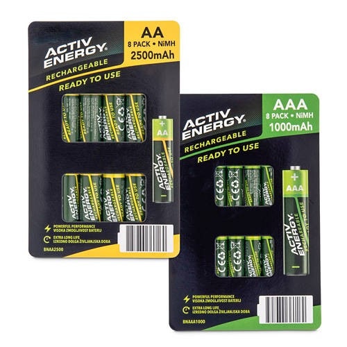 Activ Energy polnilne baterije 8 kosov Akcija v trgovini Hofer