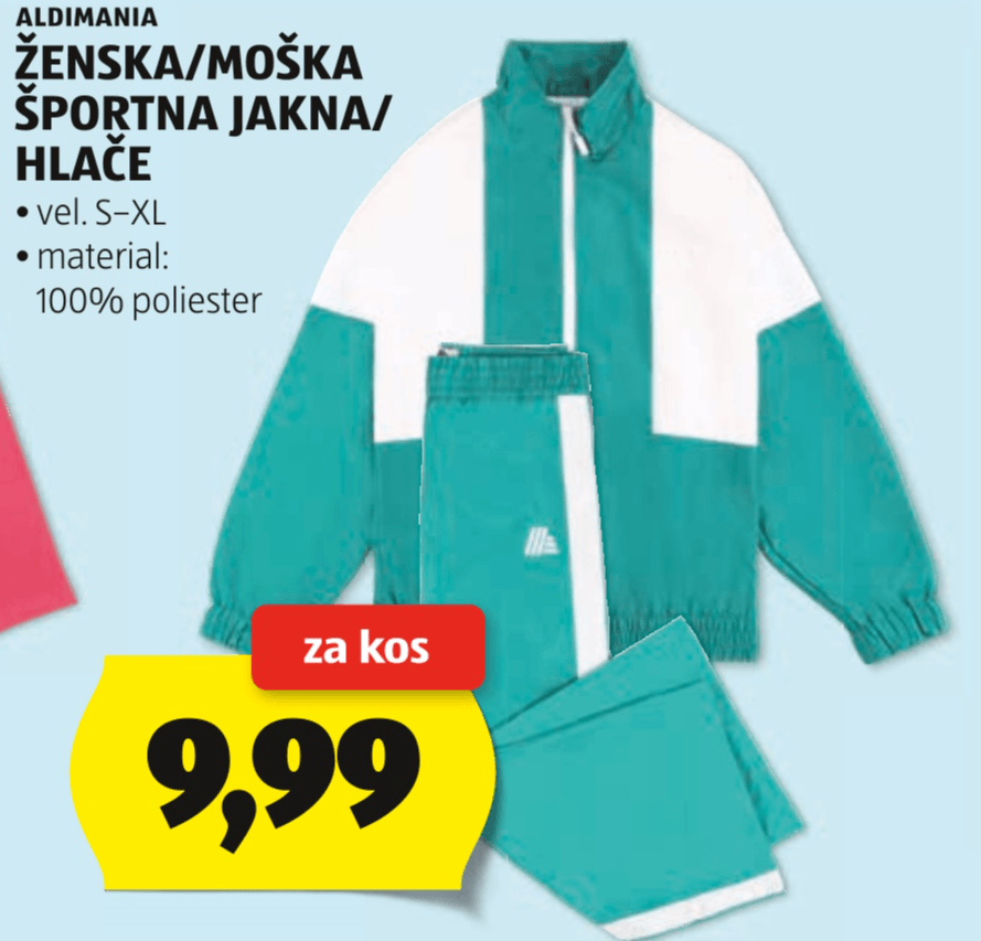 Ženska/moška športna jakna/hlače ALDIMANIA - Akcija v trgovini Hofer