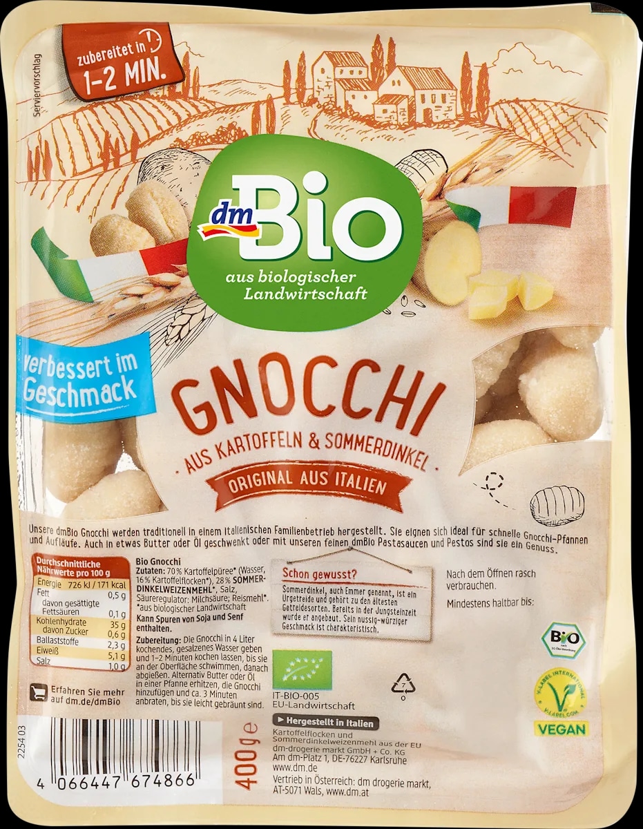 dmBio njoki 400 g - Akcija v trgovini Dm