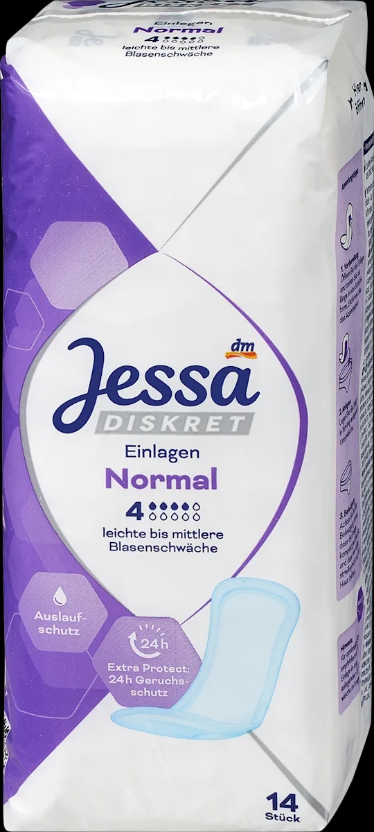 Jessa Diskret Normal predloge za lažjo do srednjo inkontineco 14 kosov - Akcija v trgovini Dm