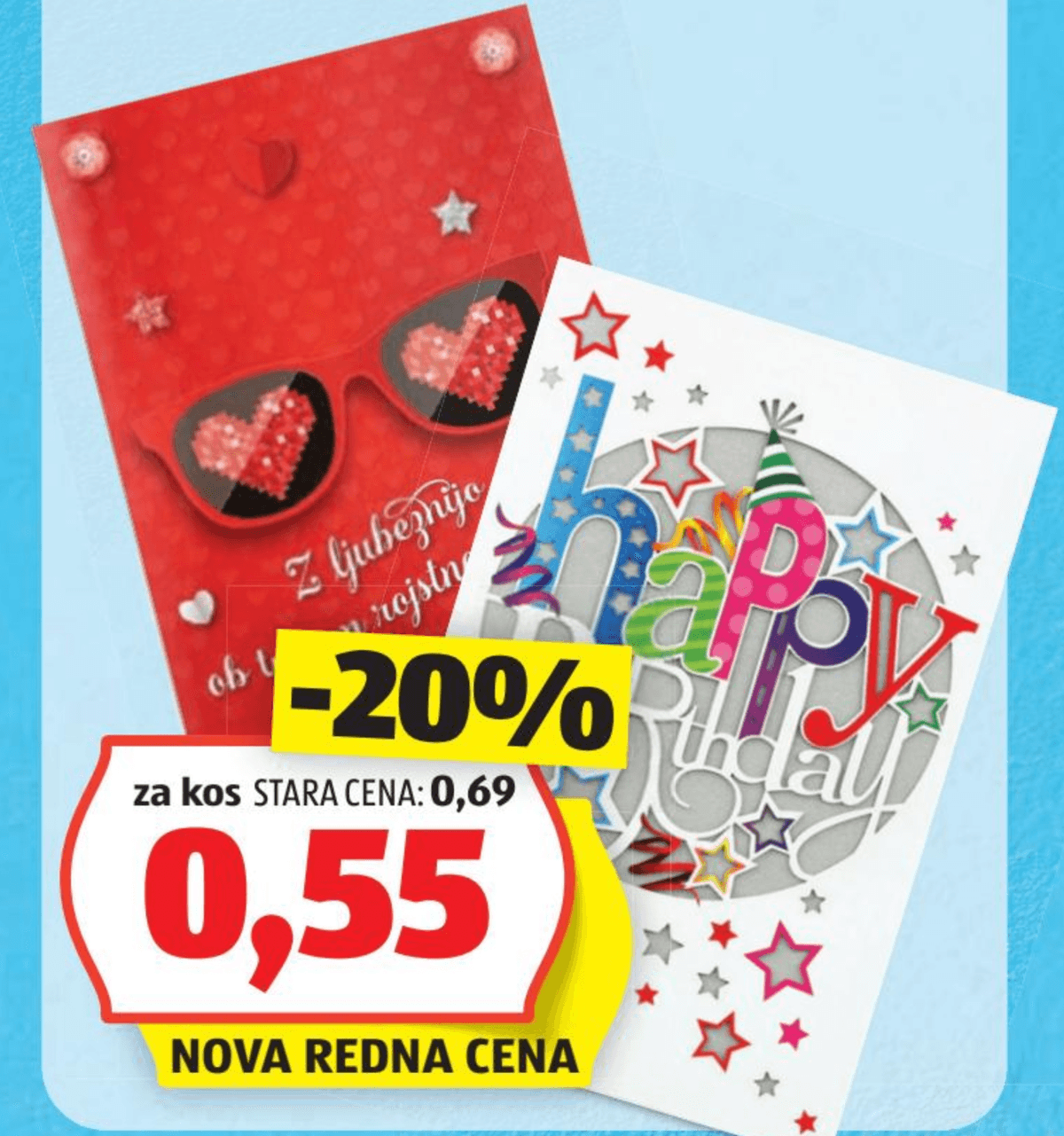 Voščilnica - Akcija v trgovini Hofer