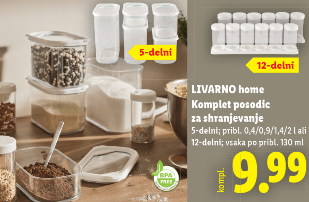 LIVARNO home Komplet posodic za shranjevanje - Akcija v trgovini Lidl
