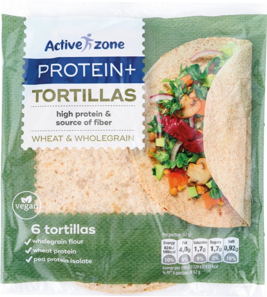 Proteinske tortilje Active Zone 370 g, 6/1 - Akcija v trgovini Mercator