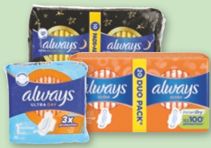 Vložki in ščitniki Always - Akcija v trgovini Spar