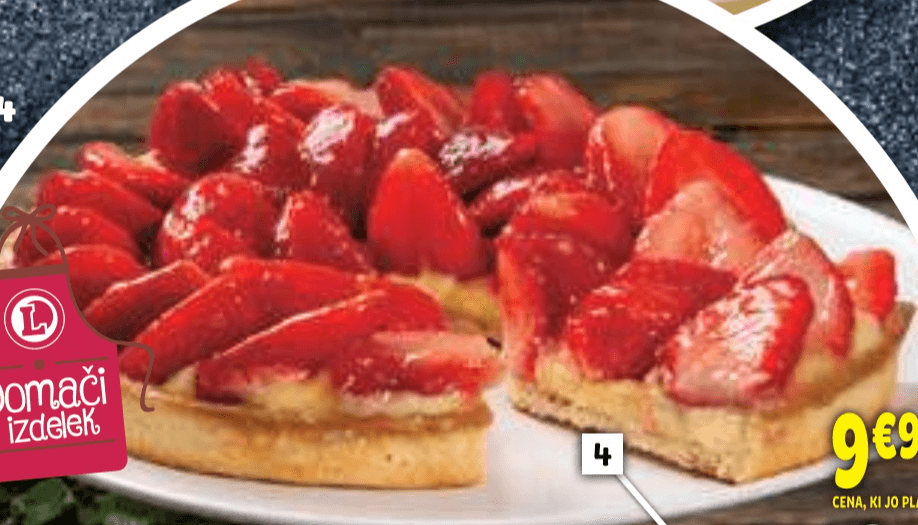 Jagodna pita 1000 g Domači izdelek - Akcija v trgovini E.Leclerc