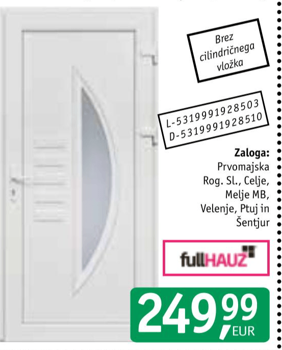 Stranska vrata PVC 1411 Fullhauz - Akcija v trgovini Jager