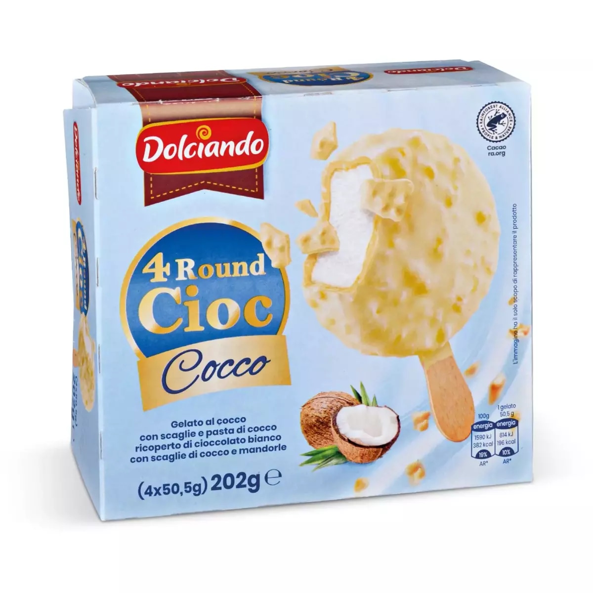 Dolciando 4 Round Cioc Cocco 202 g Akcija v trgovini Eurospin