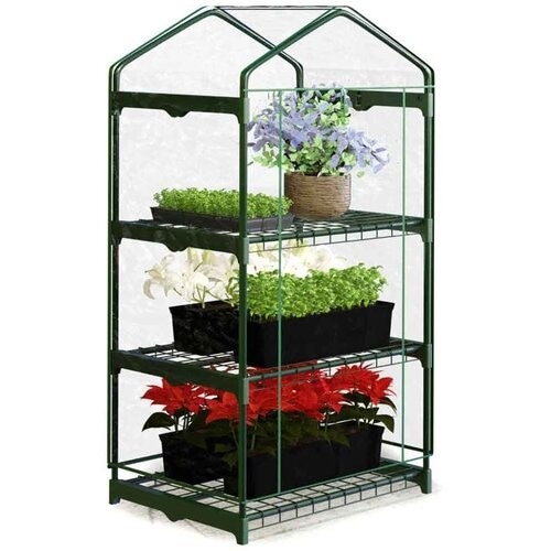 Rastlinjak s 4 policami 89 x 49 x 160 cm Euro Garden Akcija v trgovini Eurospin