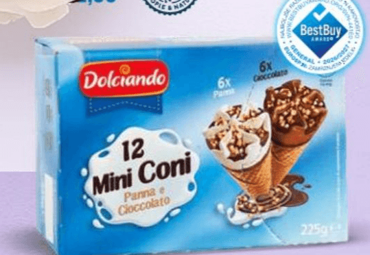 Dolciando Mini korneti 225 g - Akcija v trgovini Eurospin