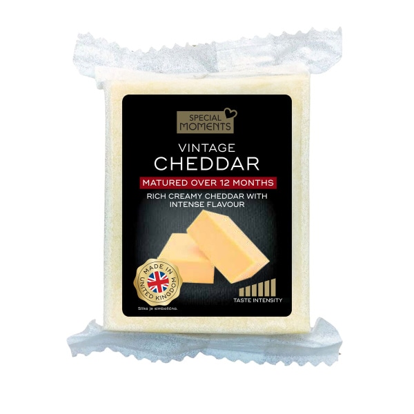 Sir cheddar Vintage white Special Moments 200 g - Akcija v trgovini Mercator