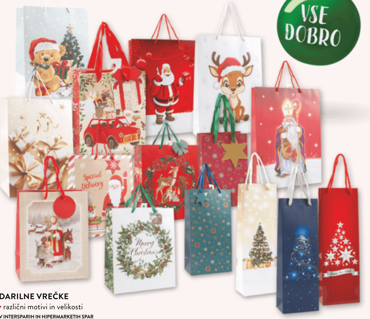 Darilne vrečke - Akcija v trgovini Spar