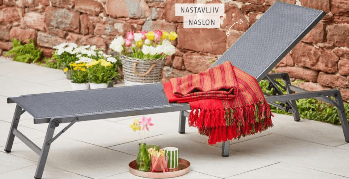 Zložljiv vrtni ležalnik 'Maja' - Akcija v trgovini Bauhaus