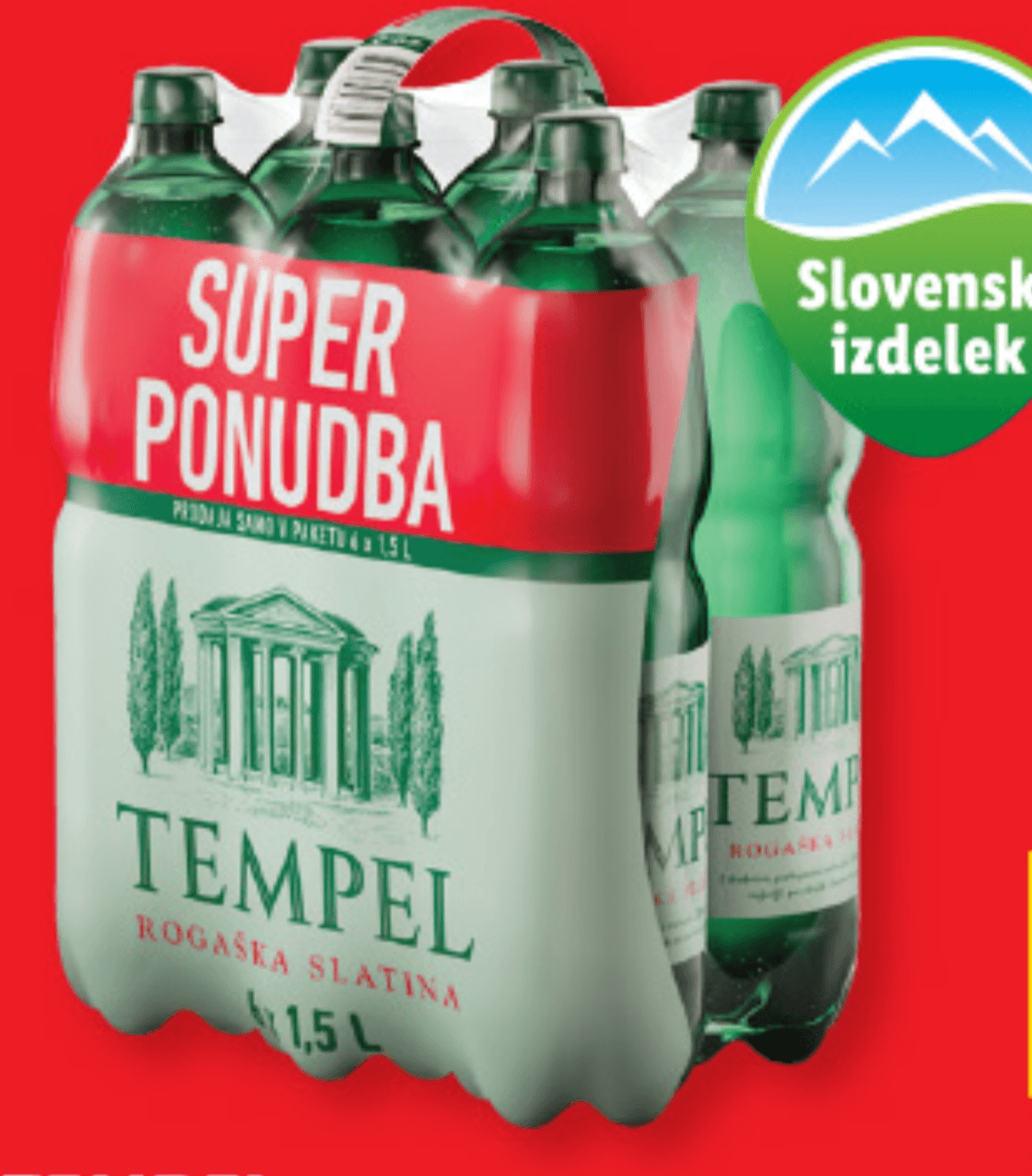 TEMPEL Namizna gazirana voda 6 x 1,5 l - Akcija v trgovini Lidl