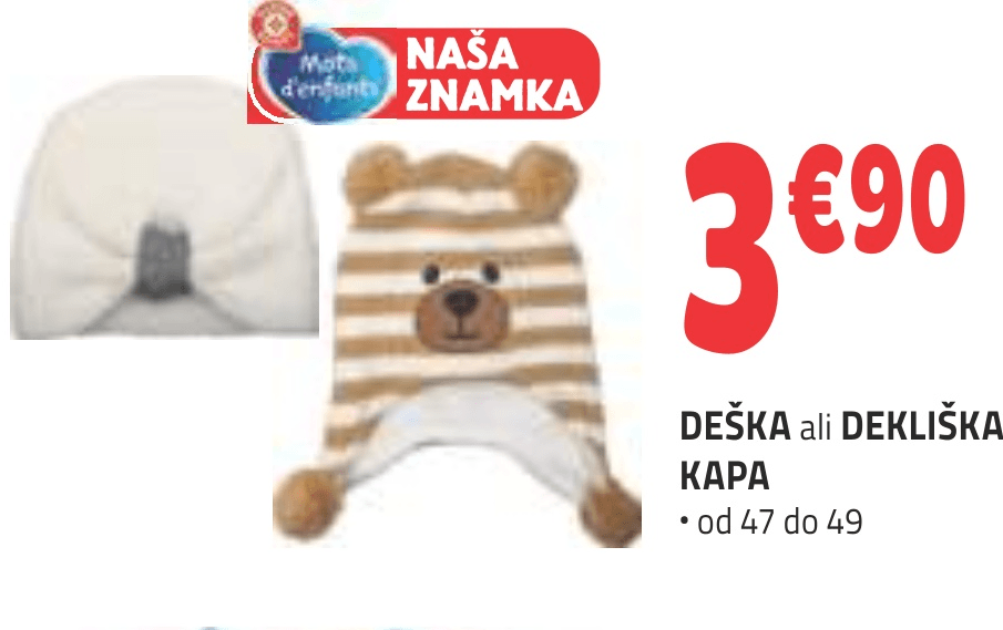 DEŠKA ali DEKLIŠKA KAPA - Akcija v trgovini E.Leclerc