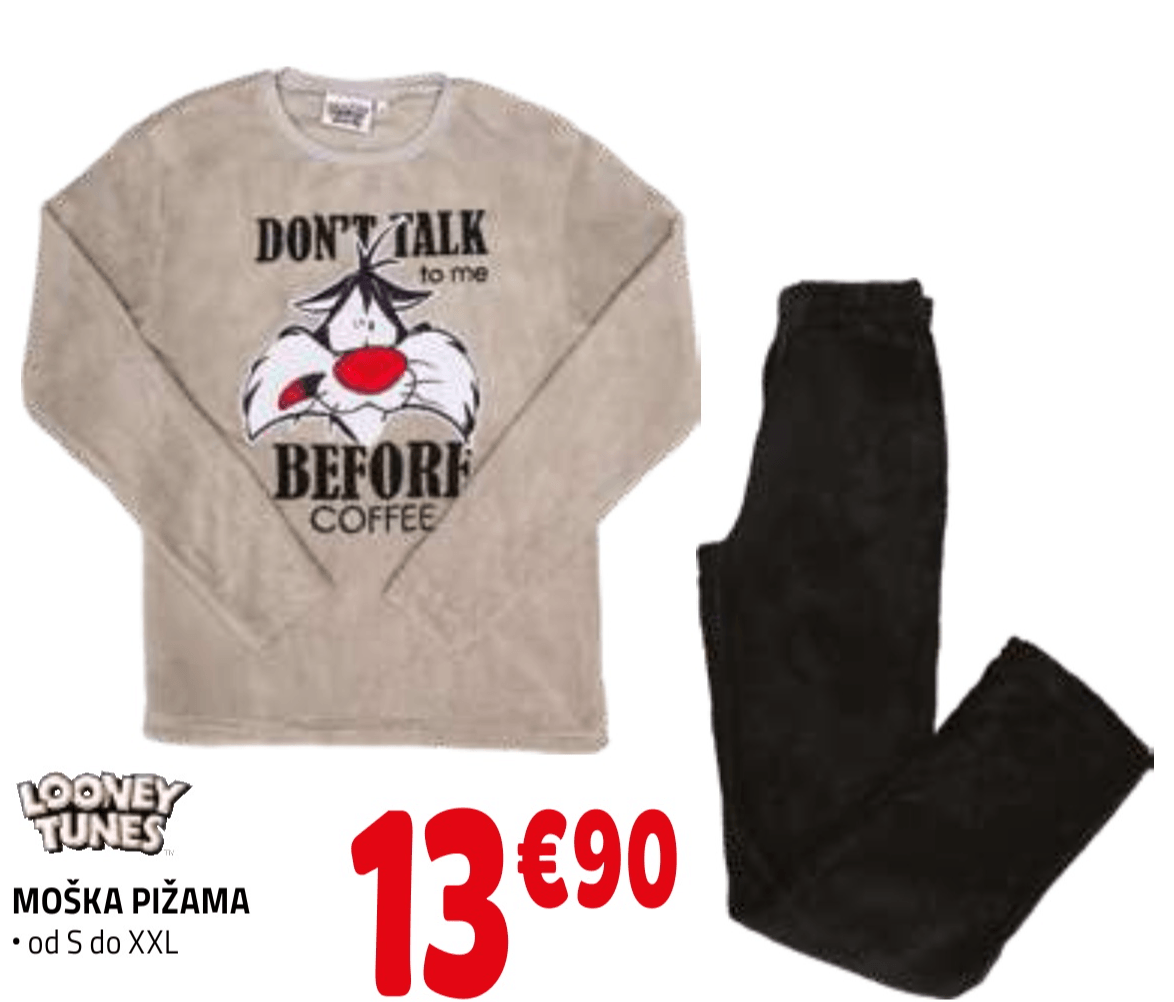 Moška pižama Looney Tunes - Akcija v trgovini E.Leclerc