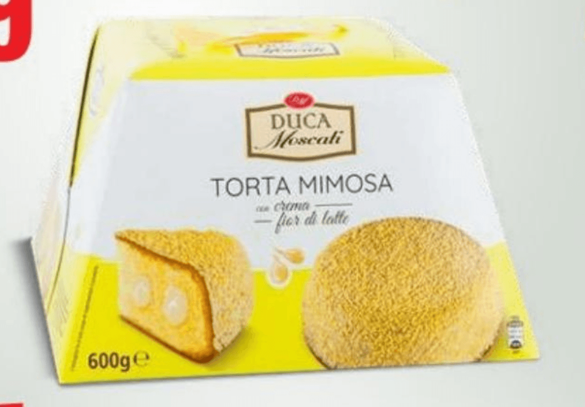 Sladica Mimosa z mlečno kremo 600 g Duca Moscati - Akcija v trgovini Eurospin
