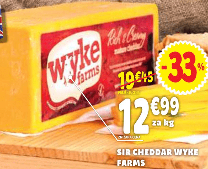 Sir Cheddar Wyke Farms - Akcija v trgovini E.Leclerc
