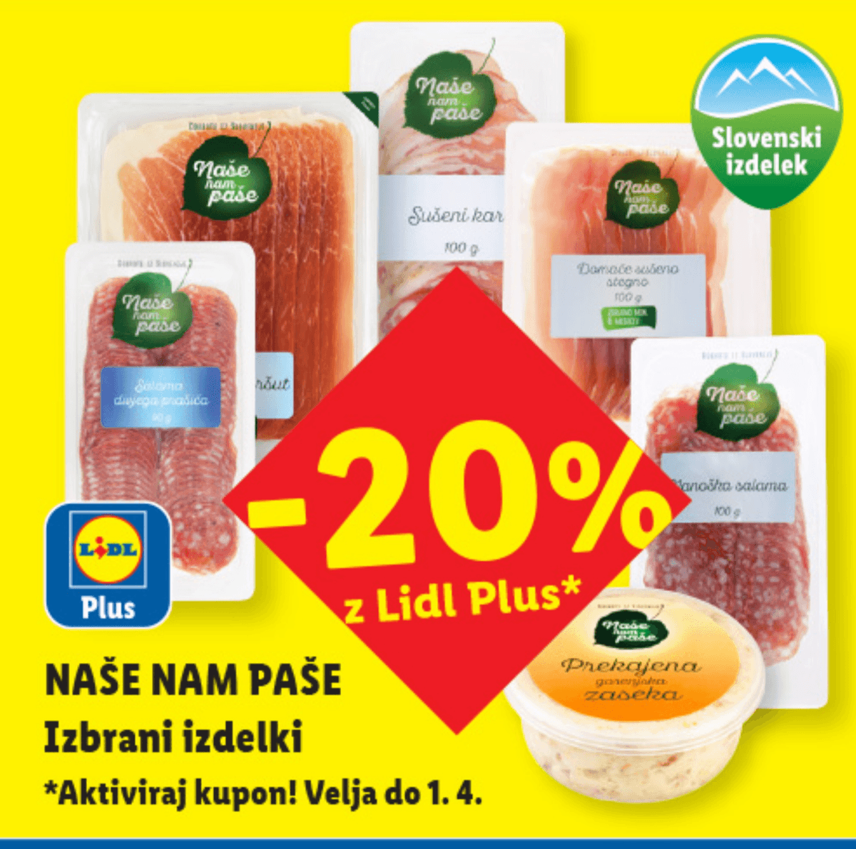 NAŠE NAM PAŠE Izbrani izdelki - Akcija v trgovini Lidl
