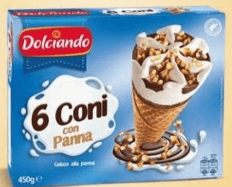 Dolciando Korneti s smetano 6 kosov - Akcija v trgovini Eurospin