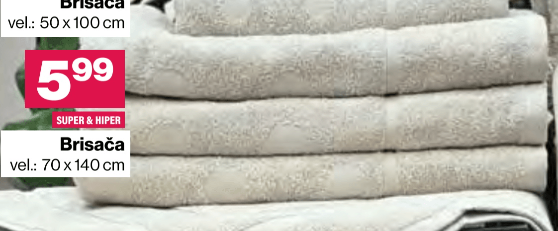 Brisača 70 x 140 cm - Akcija v trgovini Mercator