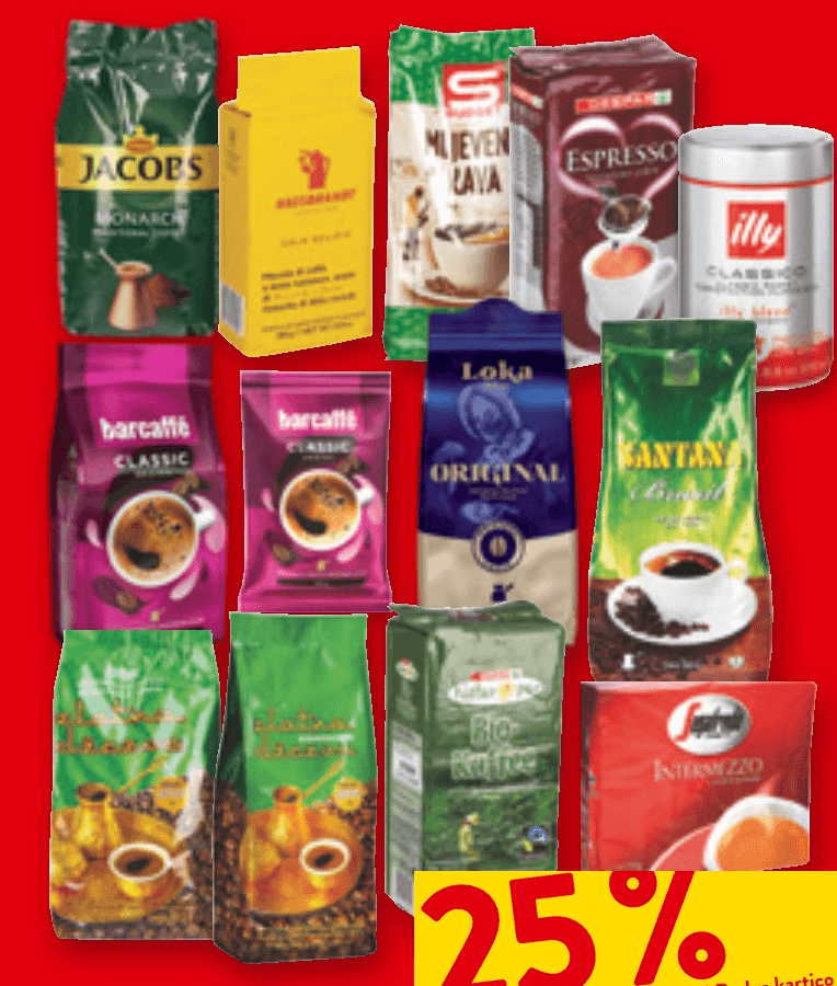 Vse Mlete Kave Jacobs, Illy, Barcaffé, Loka, Cantan, Intermezzo - Akcija v trgovini Spar