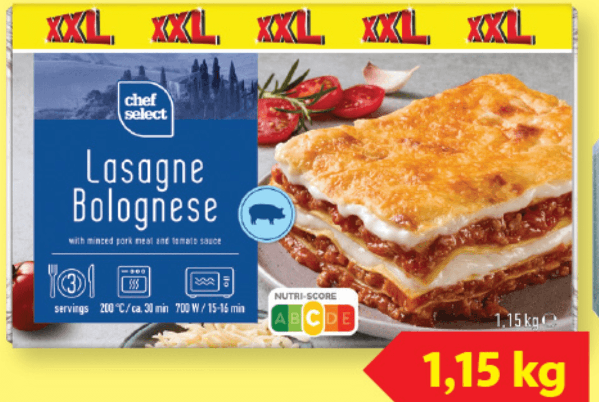Chef Select Lazanja XXL 1,15 kg - Akcija v trgovini Lidl