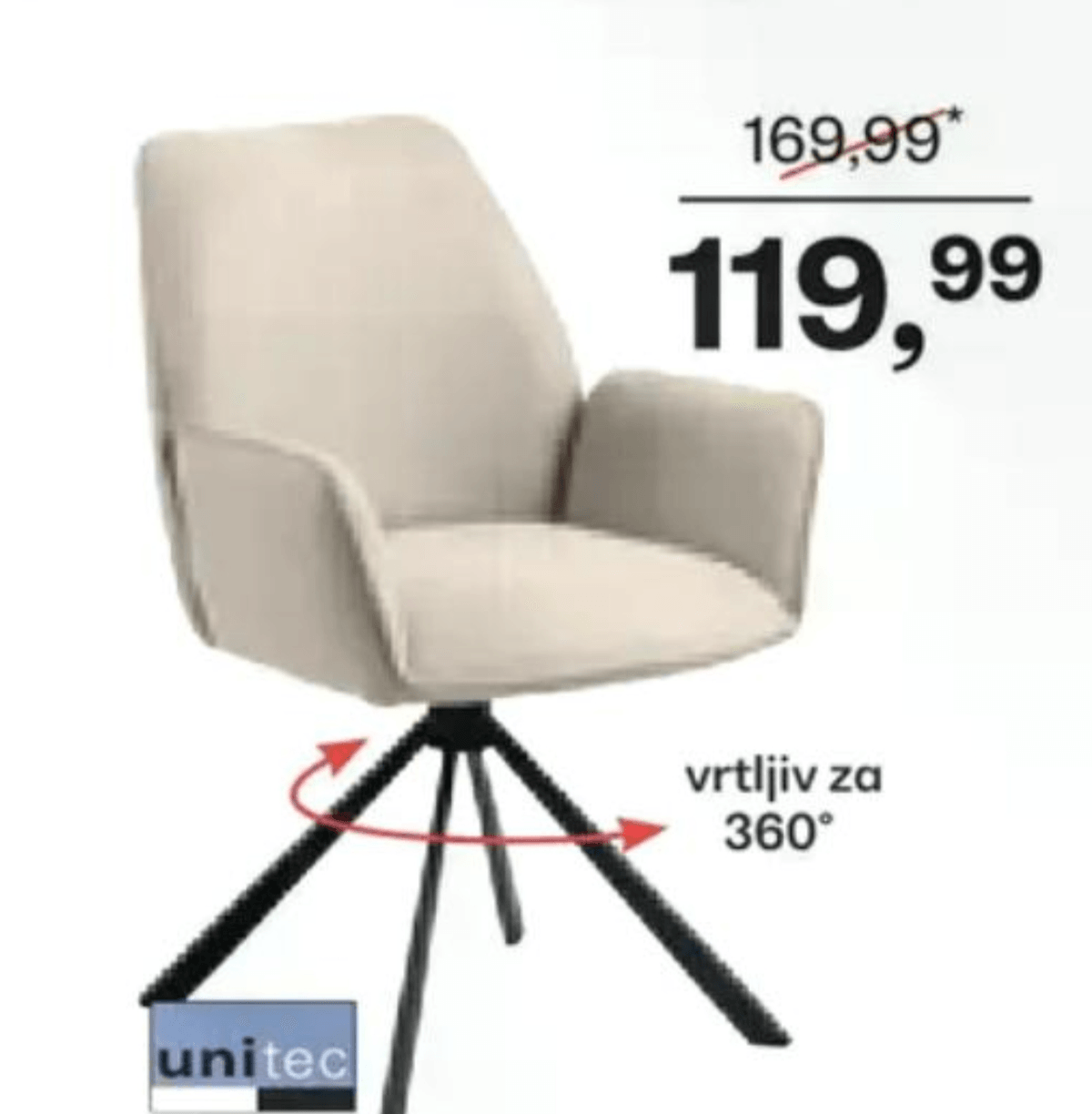 Stol unitec - Akcija v trgovini Rutar