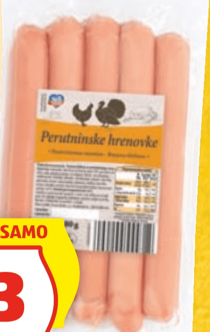 SLO Perutninske hrenovke 480 g - Akcija v trgovini Hofer