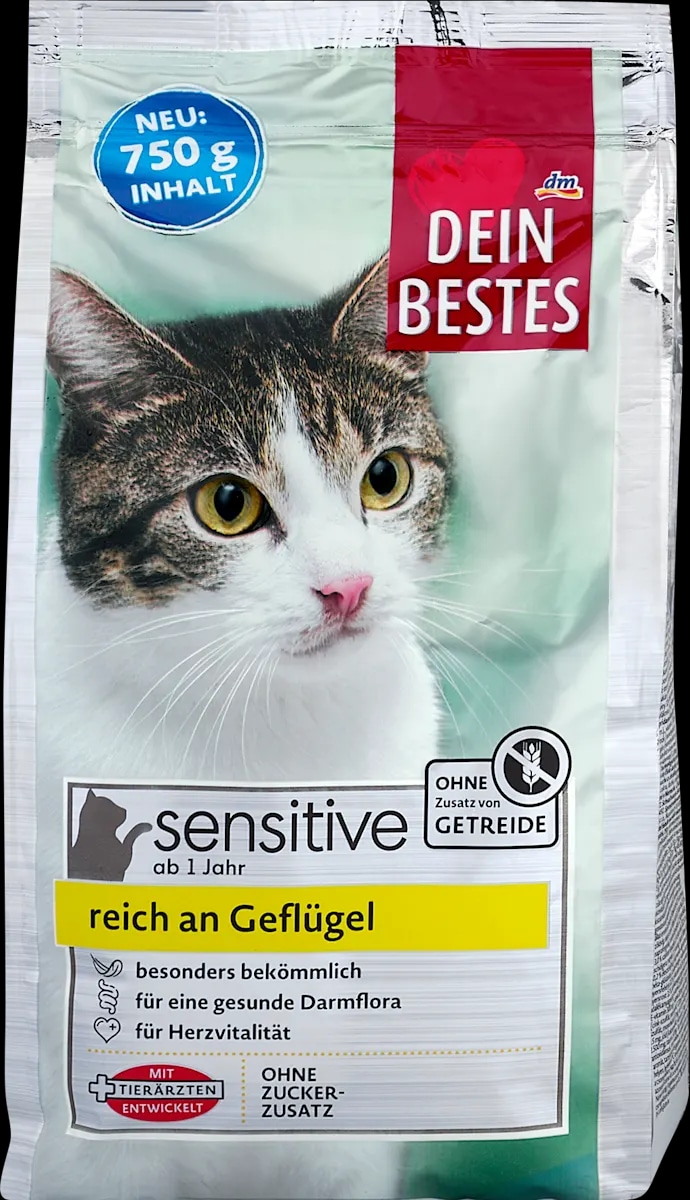 DEIN BESTES Sensitive popolna hrana za odrasle mačke 750 g - Akcija v trgovini Dm